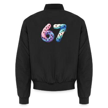 Candy Swirl 67 meme - Unisex Bomber Jacket - black - Back - AI Model Male 185 light (185cm)