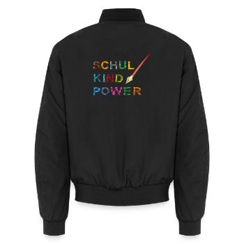 Schoolchild Power - Unisex Bomber Jacket - black - Back - AI Model Male 185 light (185cm)