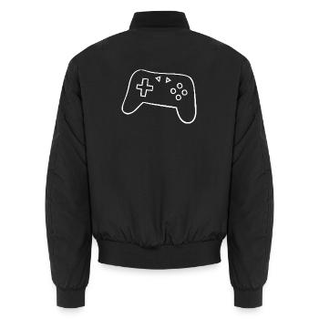 Retro-Controller Silhouette - Unisex Bomberjacke - Schwarz - Hinten - AI Model Male 185 light (185cm)