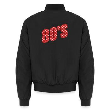 80er Herz - Unisex Bomberjacke - Schwarz - Hinten - AI Model Male 185 light (185cm)