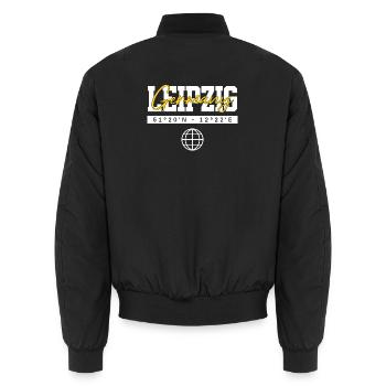 Leipzig Deutschland Koordinaten Reise Souvenir - Unisex Bomberjacke - Schwarz - Hinten - AI Model Male 185 light (185cm)