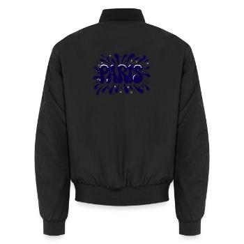 Paris Splash Blue - Unisex Bomberjacke - Schwarz - Hinten - AI Model Male 185 light (185cm)