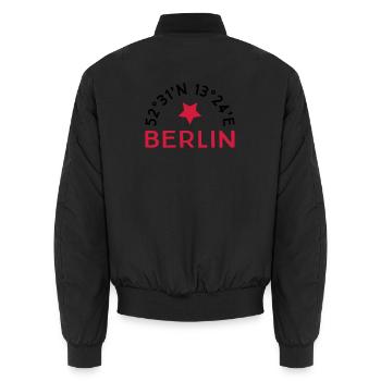 Berlin - Unisex Bomberjacke - Schwarz - Hinten - AI Model Male 185 light (185cm)