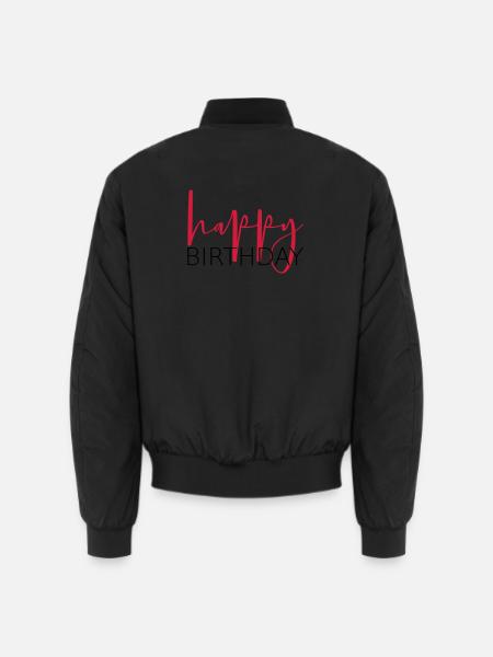 happy birthday congratulation gift idea - Unisex Bomber Jacket - black