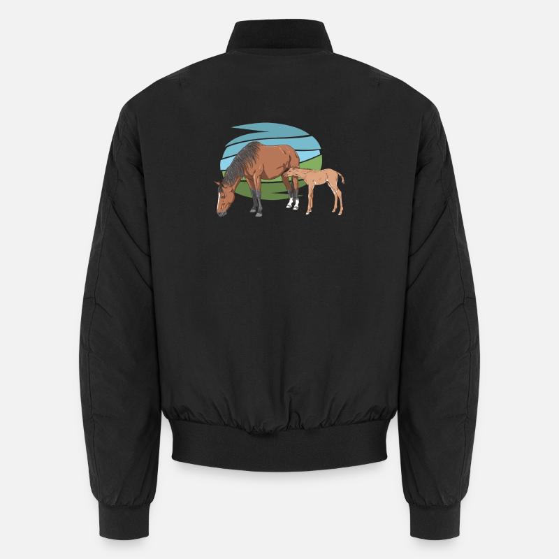 Mare and Foal - Unisex Bomberjacke - Schwarz