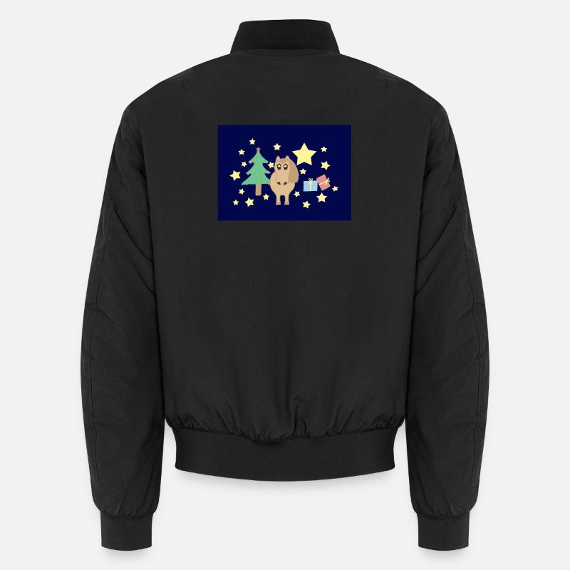 Pferd Pony Weihnachten blau - Unisex Bomberjacke - Schwarz