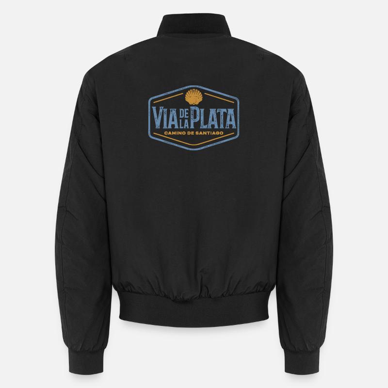 Via de la Plata Pilgrims' Stamp | Santiago Unisex Bomber Jacket
