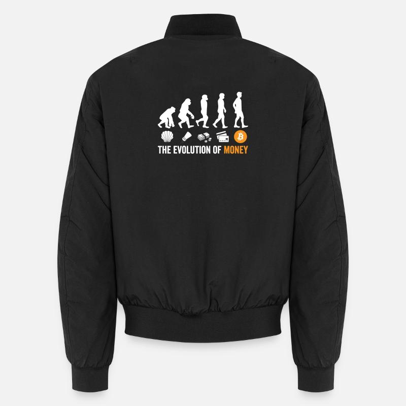Evolution of Money Bitcoin - Unisex Bomberjacke - Schwarz