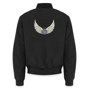 Ailes de boule bouler et joueur de pétanque - Bomber unisexe - noir - Dos - AI Model Male 185 light (185cm)