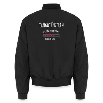 Tangotänzerin in Ausbildung / Geschenk Tango Tanz - Unisex Bomberjacke - Schwarz - Hinten - AI Model Male 185 light (185cm)