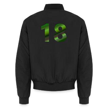 für frau, 18 Grüntöne - Unisex Bomberjacke - Schwarz - Hinten - AI Model Male 185 light (185cm)