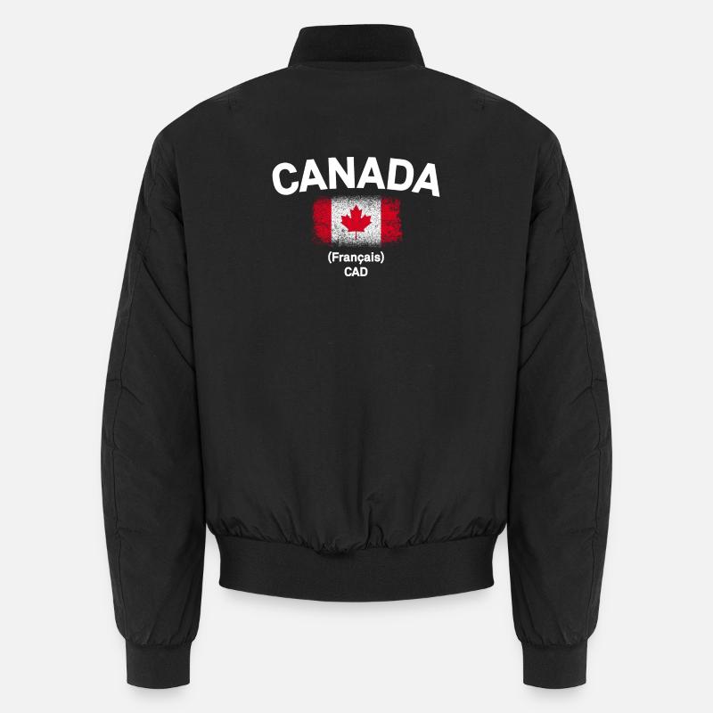 Drapeau canadien Franglais CAD - Bomber unisexe - noir