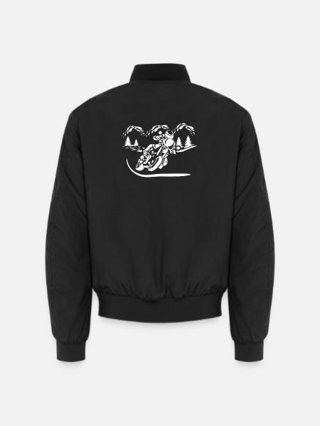 Motorrad Waldsilhouette - Unisex Bomberjacke - Schwarz