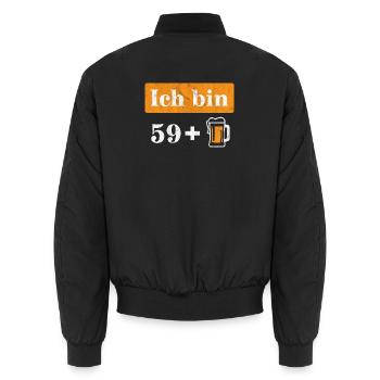 I'm 59 plus beer 60th birthday - Unisex Bomber Jacket - black - Back - AI Model Male 185 light (185cm)