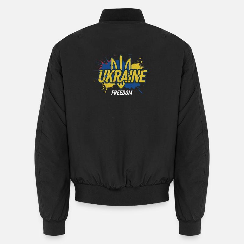 Ukraine Freedom Trident Splash Tee Unisex Bomber Jacket