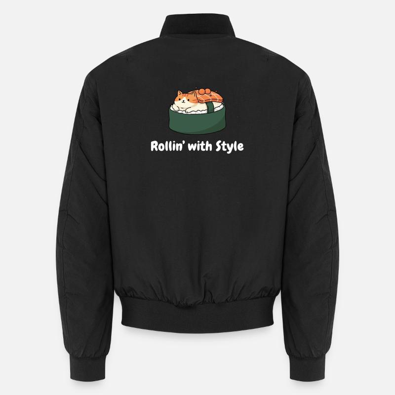Sushi Cat Roll Style Unisex Bomber Jacket