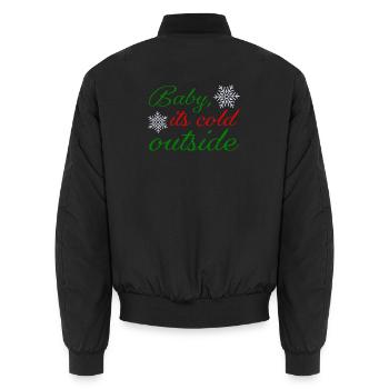 Baby it's cold outside - Unisex Bomber Jacket - black - Back - AI Model Male 185 light (185cm)