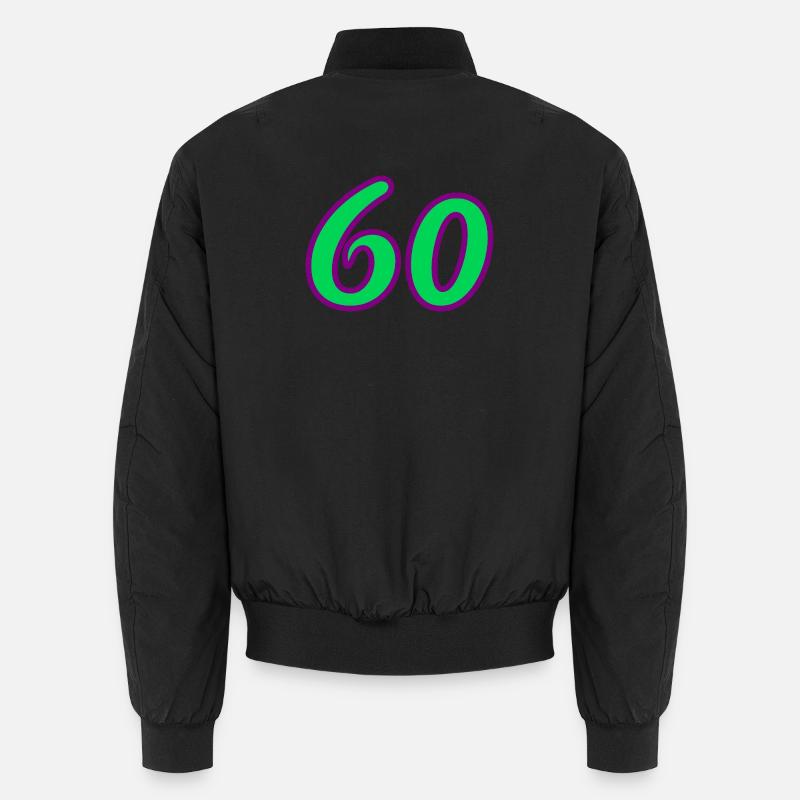 60. 60 YEARS. 60th ANNIVERSARY. 60TH BIRTHDAY. Unisex Bomber Jacket