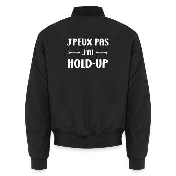 J'peux pas j'ai hold-up - Bomber unisexe - noir - Dos - AI Model Male 185 light (185cm)