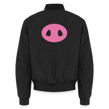 Pig snout - Unisex Bomber Jacket - black - Back - AI Model Male 185 light (185cm)