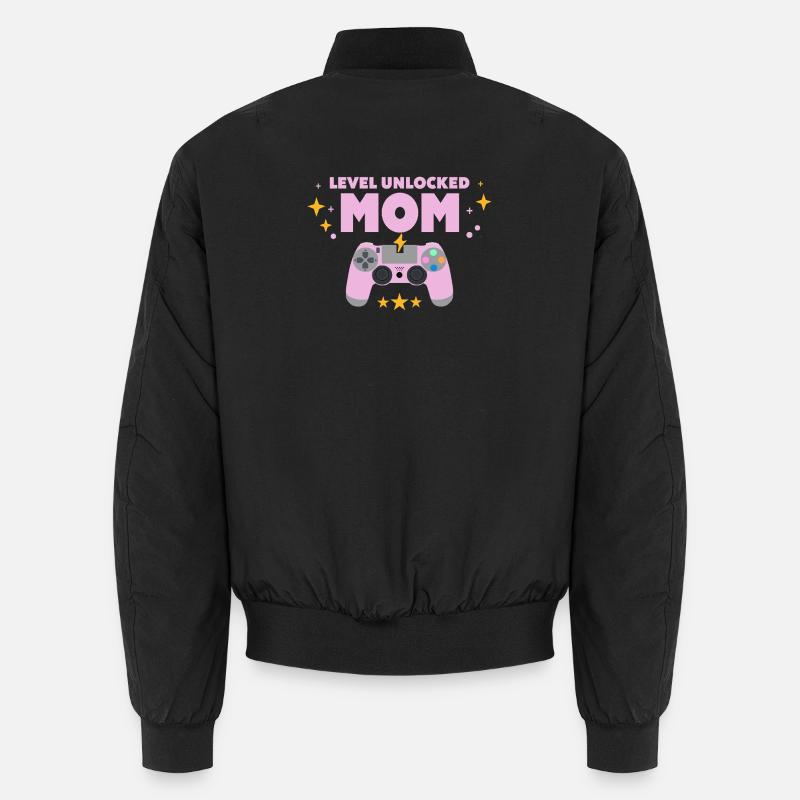 Level unlocked: Mom - Unisex Bomber Jacket - black