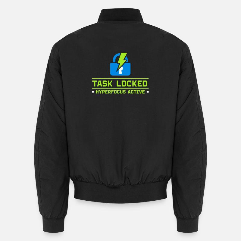 TDAH, mode hyperfocalisation, TDAH, humour Neurodivergent - Bomber unisexe - noir