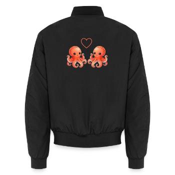 Octopus Love - Bomber unisexe - noir - Dos - AI Model Male 185 light (185cm)
