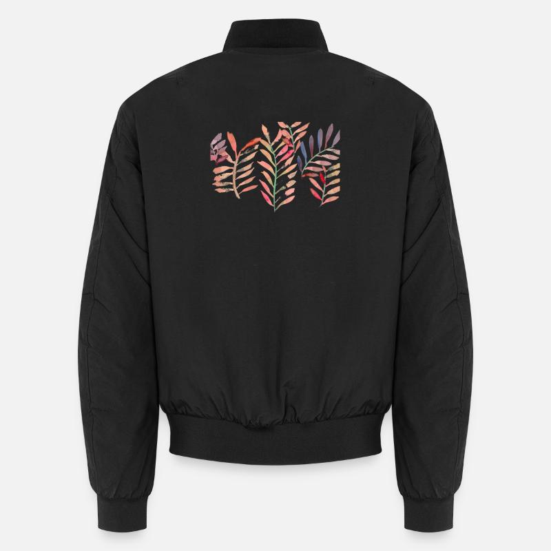 Feuilles aquarelle, rouge Bomber unisexe