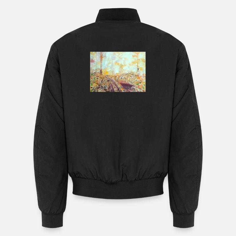 Wald-Aquarelllandschaft im Herbst Unisex Bomberjacke
