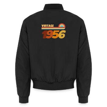T-Shirt 70 Ans 1956 Rock Style - Bomber unisexe - noir - Dos - AI Model Male 185 light (185cm)