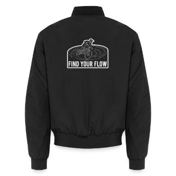 Cycliste de VTT Électrique Trouvez votre dessin de ligne Flow - Bomber unisexe - noir - Dos - AI Model Male 185 light (185cm)