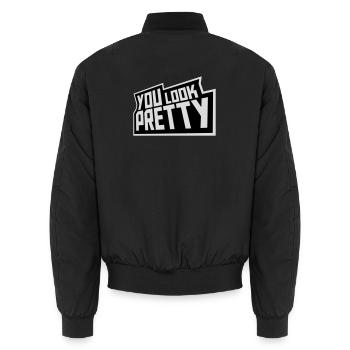 You Look Pretty Lustig Komplement Selbstliebe Logo - Unisex Bomberjacke - Schwarz - Hinten - AI Model Male 185 light (185cm)