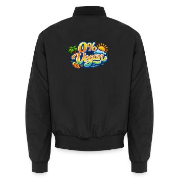 0% Vegan Arc en Plage - Bomber unisexe - noir - Dos - AI Model Male 185 light (185cm)