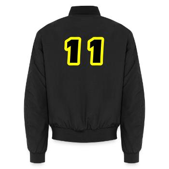 11 Symbole numérique - Bomber unisexe - noir - Dos - AI Model Male 185 light (185cm)