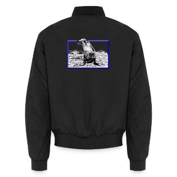 Siegel - Unisex Bomberjacke - Schwarz - Hinten - AI Model Male 185 light (185cm)