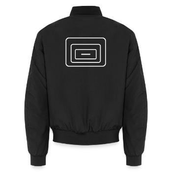 TINNKEO Tiefenebene Mark White - Unisex Bomberjacke - Schwarz - Hinten - AI Model Male 185 light (185cm)