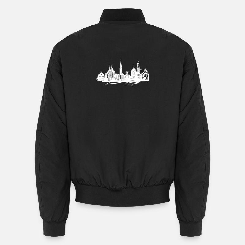 Moers Skyline Silhouette Design - Unisex Bomberjacke - Schwarz