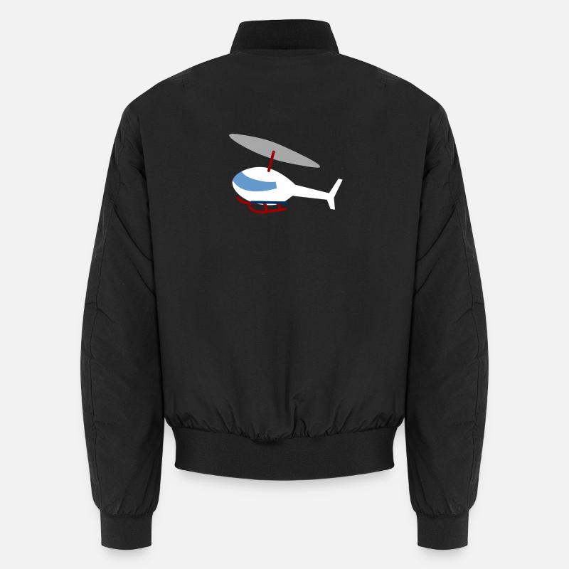 Hélicoptère blanc - Bomber unisexe - noir