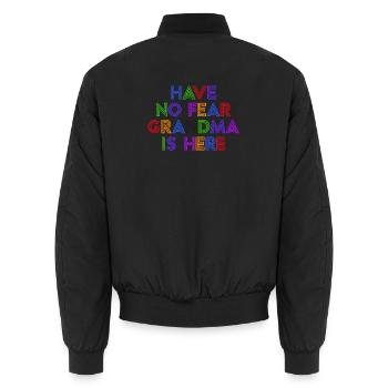 Pensionistin Alte Frau Statement Oma Großmutter - Unisex Bomberjacke - Schwarz - Hinten - AI Model Male 185 light (185cm)