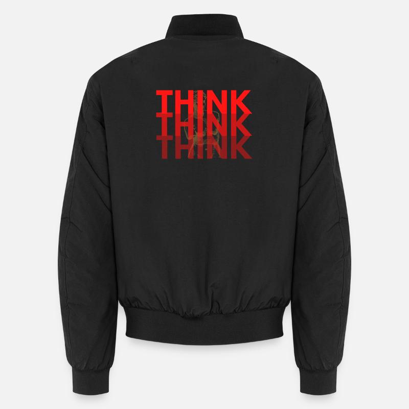 Red Think Overlay-Typografie - Unisex Bomberjacke - Schwarz