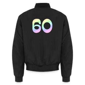 geschenkidee, 60 pastellfarbe - Unisex Bomberjacke - Schwarz - Hinten - AI Model Male 185 light (185cm)