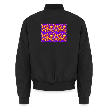 Déco motif cube coloré - Bomber unisexe - noir - Dos - AI Model Male 185 light (185cm)