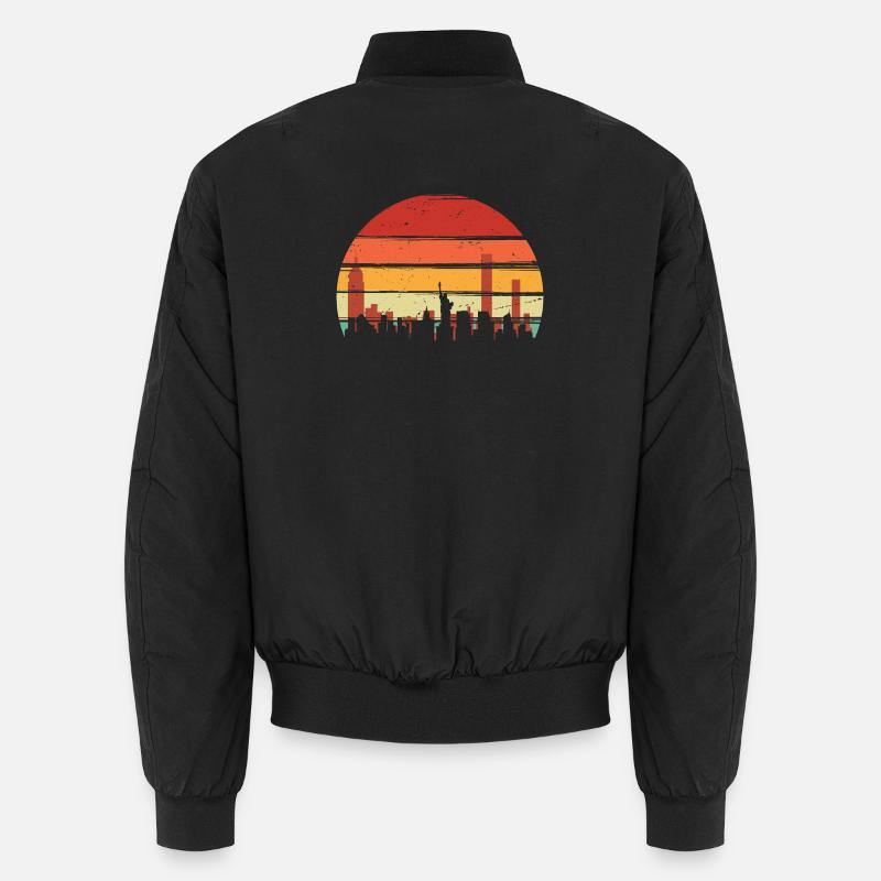 Sonnenuntergang Skyline Echo - Unisex Bomberjacke - Schwarz