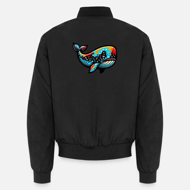 Whale - Unisex Bomber Jacket - black