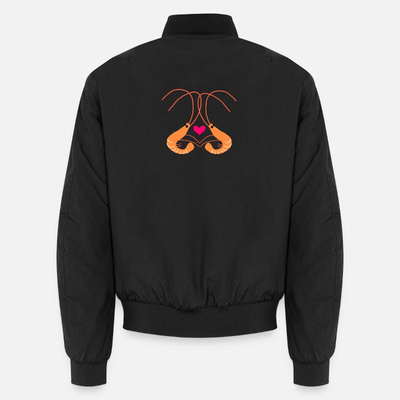 Verliebte Garnelen - Unisex Bomberjacke - Schwarz