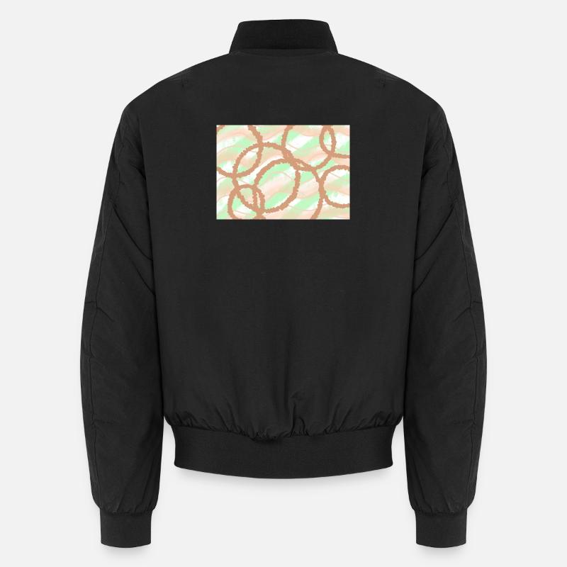 Brown Circles Background - Unisex Bomber Jacket - black