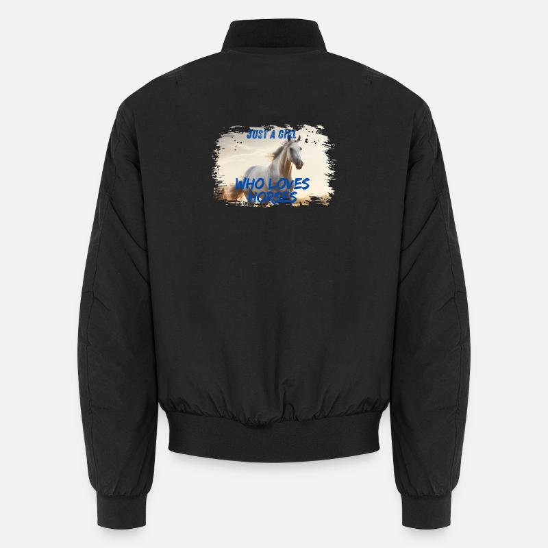 Liebe zu Pferden - Unisex Bomberjacke - Schwarz