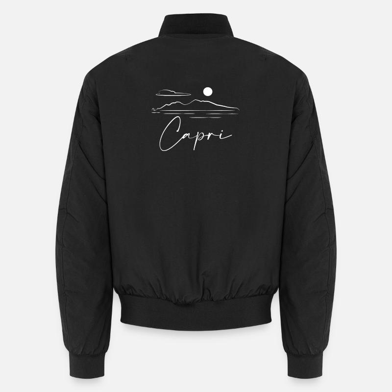 Küste der Insel Capri, Strichzeichnung Unisex Bomberjacke