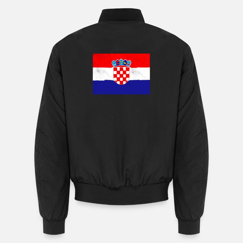 Drapeau de la Croatie - Bomber unisexe - noir
