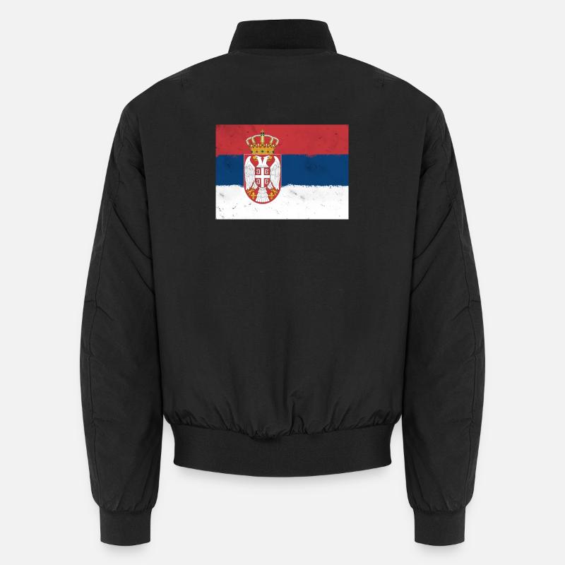 Drapeau de la Serbie - Bomber unisexe - noir